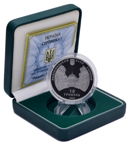 фото Украина 10 гривен 2009 Серебро Proof Семья Галаганов (Ag 925, унция, 31.1 грамм)