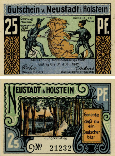 фото Германия Нотгельд 25 пфеннигов 1921 F-VF Шлезвиг