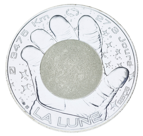 фото Франция 10 евро 2025 Серебро UNC Космическая одиссея - Луна