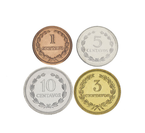 фото Сальвадор набор из 4 монет 1972-1999 AU-UNC 1, 3, 5, 10 сентаво
