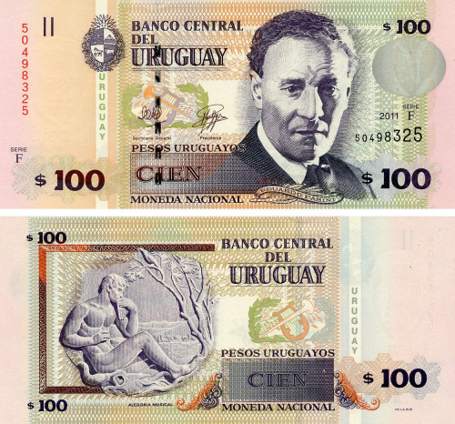 фото Уругвай 100 песо 2011 UNC (P88b)