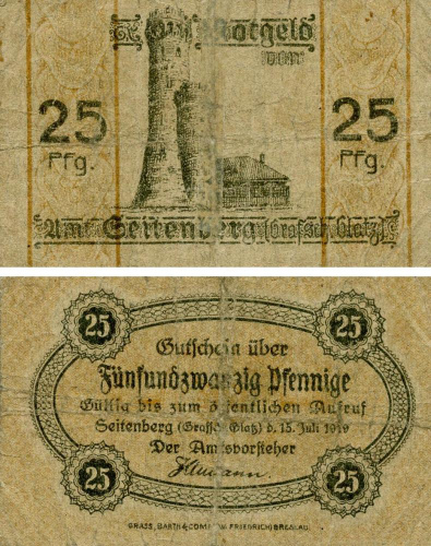 фото Германия Нотгельд  25 пфеннигов 1919 F-VF Гутенберг