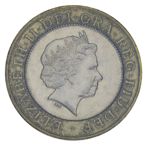 фото Великобритания 2 фунта 2004 Биметалл F-VF 200 лет первому паровозу Ричарда Тревесика