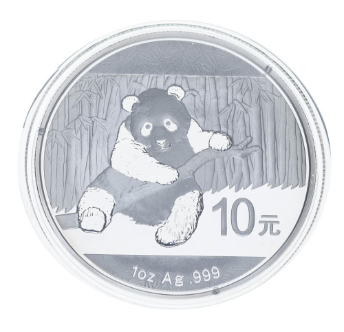 фото Китай 10 юань 2014 Серебро UNC Панда (Ag 999, унция, 31.1 грамм)