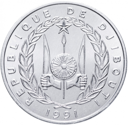 фото Джибути 5 франков 1991 UNC (KM#22)