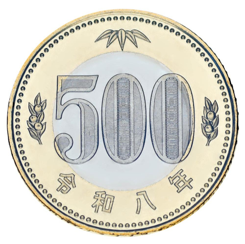 фото Япония 500 йен 2026 Биметалл UNC Флора - Дерево Павловния (Кири)