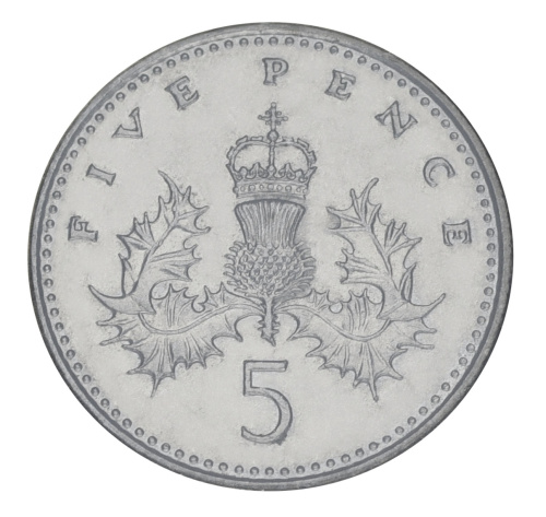 фото Великобритания 5 пенсов 1990 F-VF