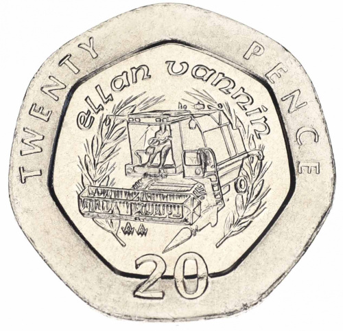фото Остров Мэн 20 пенсов 1993 AU-UNC