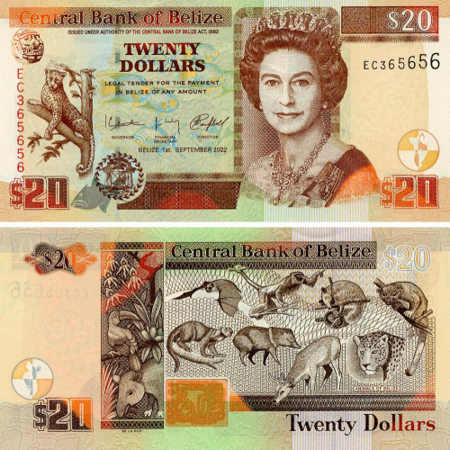 фото Белиз 20 долларов 2022 UNC (P69)