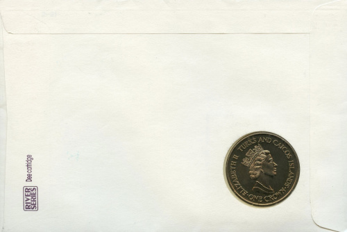 фото Теркс и Кайкос 1 крона 1981 «Королевская свадьба» UNC