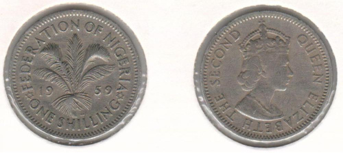 фото Нигерия 1 шиллинг 1959 VF (KM#5)
