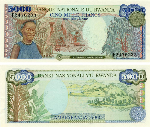 фото Руанда 5000 франков 1988 UNC (P22)