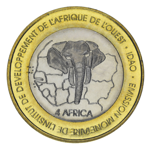 фото Того 6000 франков 2003 Биметалл UNC Слоны