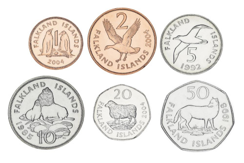 фото Фолклендские острова набор из 6 монет 1985-2004 AU-UNC 1, 2, 5, 10, 20, 50 пенсов