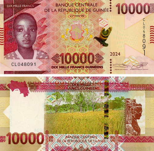 фото Гвинея 10000 франков 2024 UNC (PW49A)