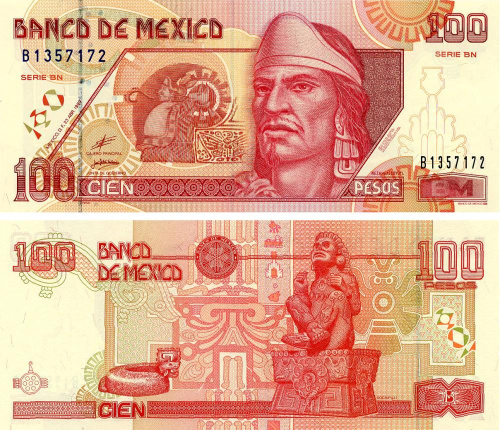 фото Мексика 100 песо 1999 UNC (P108d)