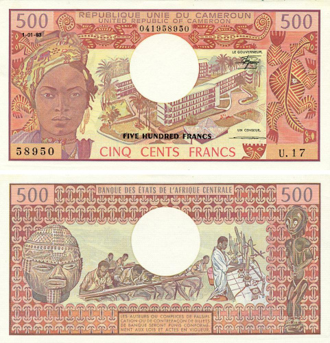фото Камерун 500 франков 1983 UNC (P15d)