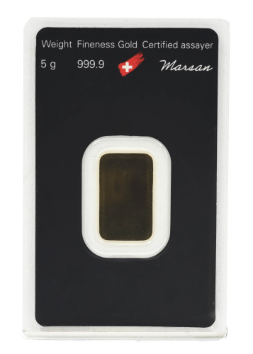 фото Инвестиционный золотой штампованный слиток Золото Au 999,9 5 грамм Argor Heraeus (Швейцария)