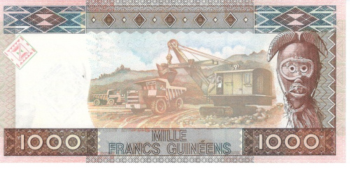 фото Гвинея 1000 франков 2010 Памятная UNC (P43)