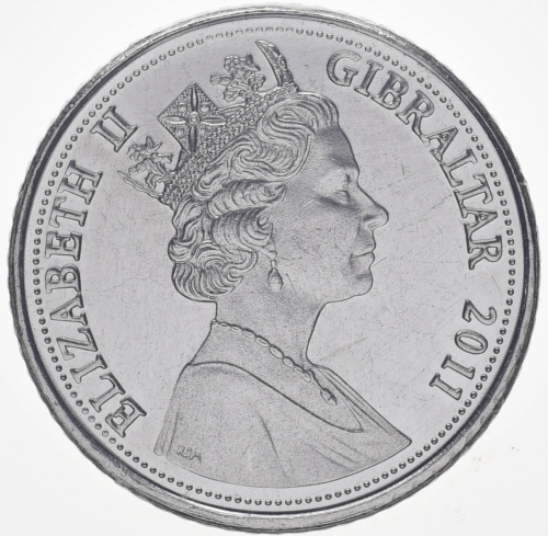 фото Гибралтар 5 пенсов 2011 UNC (KM#1081)