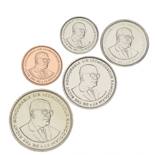 фото Маврикий набор из 5 монет 1992-1999 UNC 5, 20, 50 центов, 1, 5 рупии