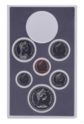 фото Канада набор из 6 монет 1980 Proof 1, 5, 10, 25, 50 центов, 1 доллар