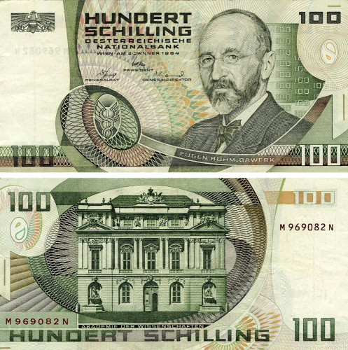 фото Австрия 100 шиллингов 1984 F-VF (P150)
