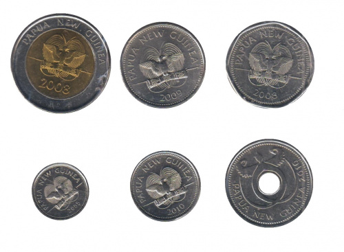 фото Папуа-Новая Гвинея набор из 6 монет 2008-2009 UNC