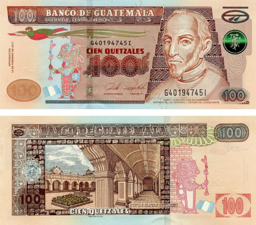 фото Гватемала 100 кетсалей 2017 UNC (P126)