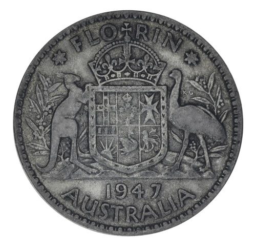 фото Австралия 1 флорин 1947 Серебро F-VF