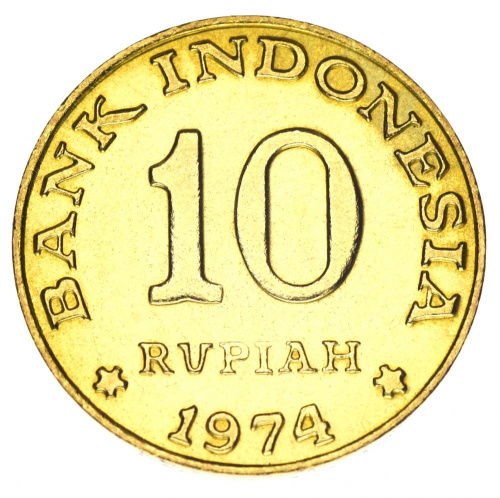 фото Индонезия 10 рупий 1974 F-VF (KM#38)