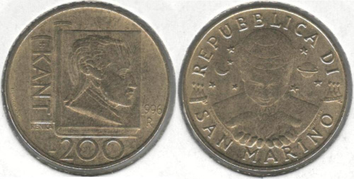 фото Сан-Марино 200 лир 1996 VF (KM#356)