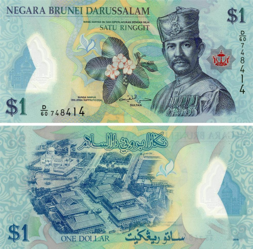 фото Бруней 1 ринггит 2019 Полимер UNC (P35)