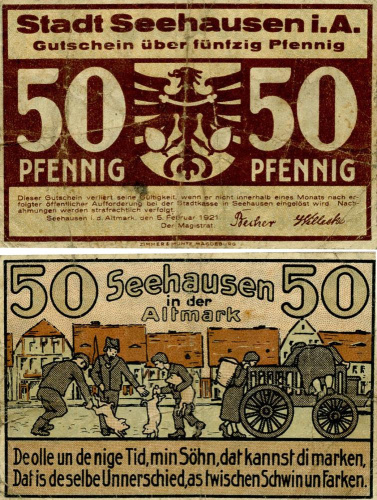 фото Германия Нотгельд  50 пфеннигов 1921 F-VF Зехаузен