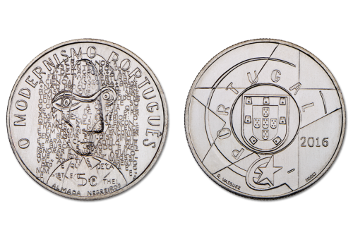 фото Португалия 5 евро 2016 «Модернизм» UNC