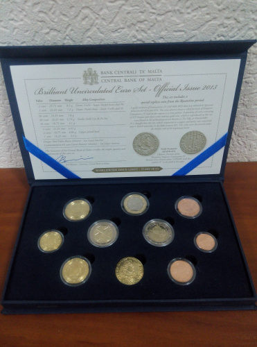 фото Мальта набор монет евро 2013 Proof в футляре (10 штук)