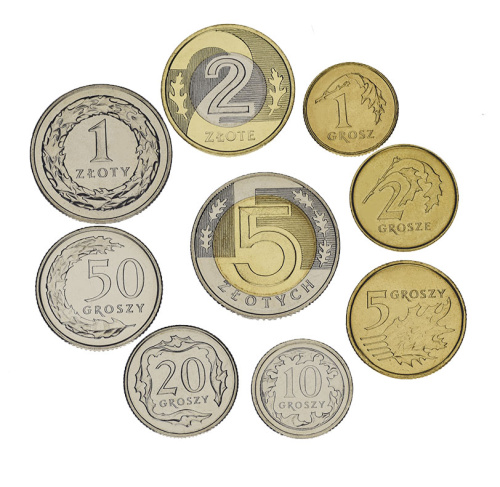 фото Польша набор из 9 монет 2006-2013 UNC 1, 2, 5, 10, 20, 50 грош, 1, 2, 5 злотых