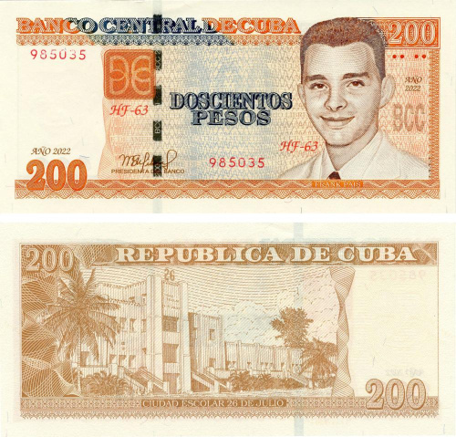 фото Куба 200 песо 2022 UNC (P130)