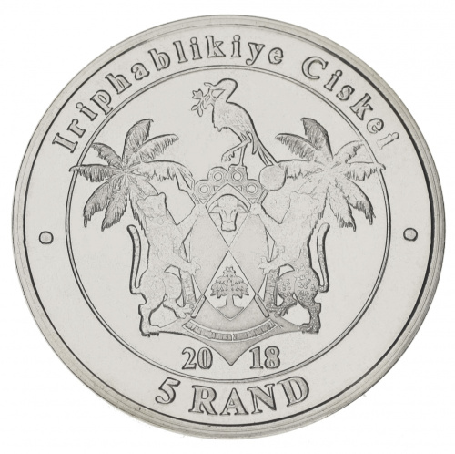 фото ЮАР Республика Сискей 5 ранд 2018 UNC Попугай - Неразлучник Фишера