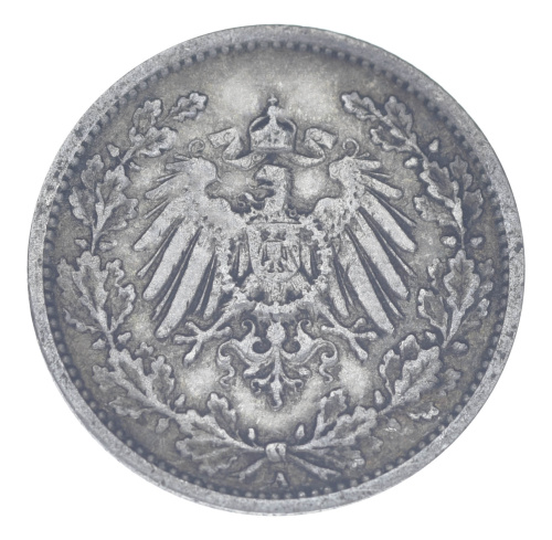 фото Германия 1/2 марки 1909 Серебро F-VF