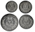 фото Албания набор из 4 монет 1957 F-VF 0,5, 1, 2, 5 лек