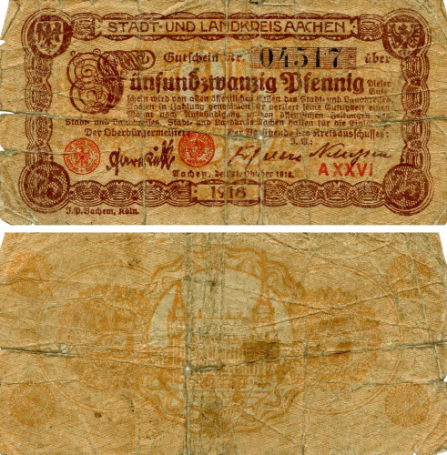 фото Германия Нотгельд  25 пфеннигов 1918 G-VG Кёльн