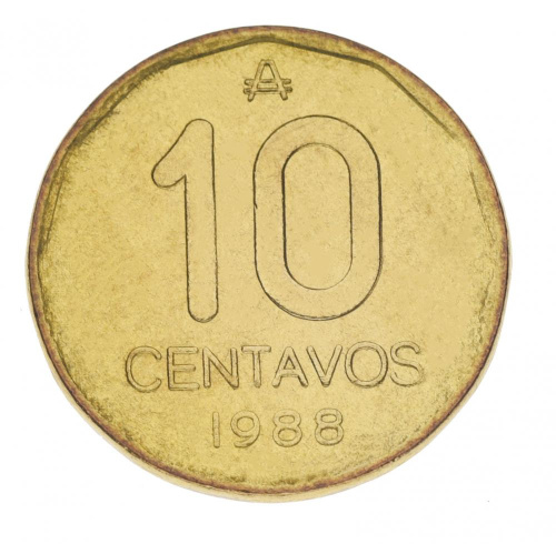 фото Аргентина 10 сентаво 1988 VF-AU