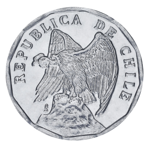 фото Чили 10 сентаво 1977 UNC Птица - Гриф
