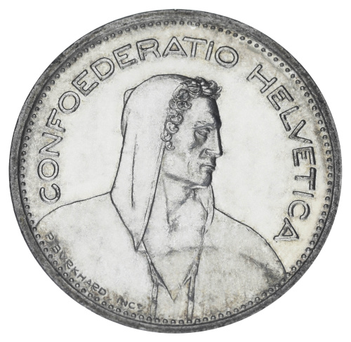 фото Швейцария 5 франков 1954 Серебро F-VF
