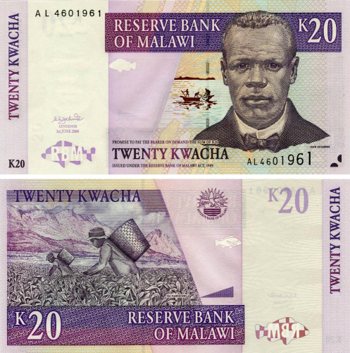 фото Малави 20 квача 2004 UNC (P52a)