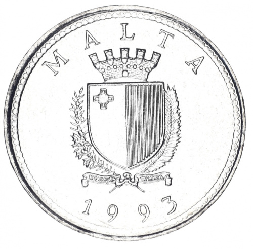 фото Мальта 2 цента 1993 AU-UNC