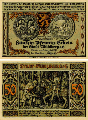 фото Германия Нотгельд  50 пфеннигов 1921 F-VF Мюльберг