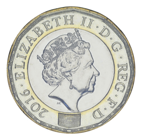 фото Великобритания 1 фунт 2016 Биметалл UNC Последний круглый фунт