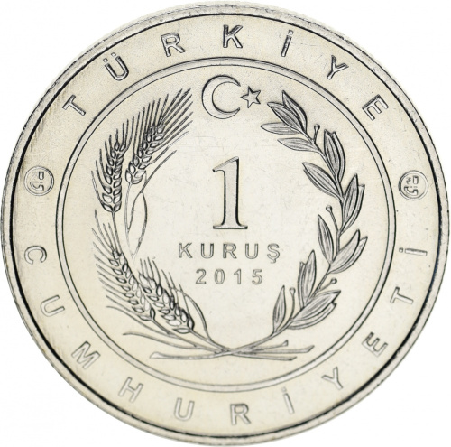 фото Турция 1 куруш 2015 UNC Флаг Великие тюркские государства - Государство Сельджуков